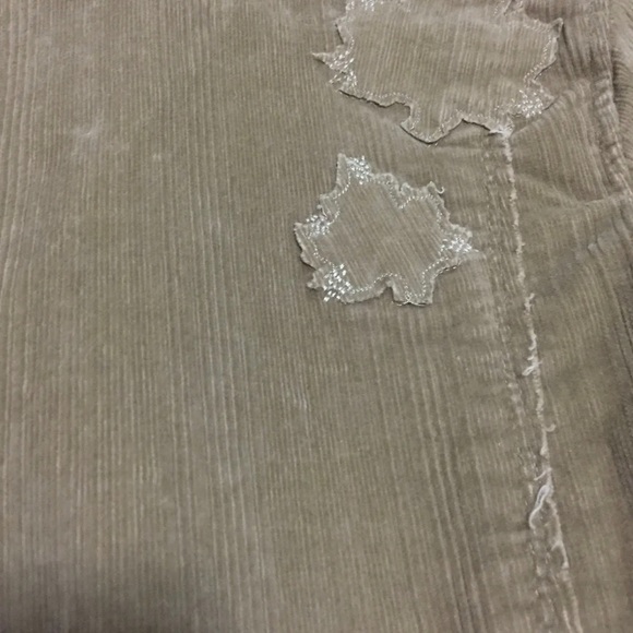 TRIPLE FIVE SOUL MAPLE LEAF BEIGE DISTRESSED DETAILING CORDUROY BLAZER SIZE XS - Picture 10 of 11